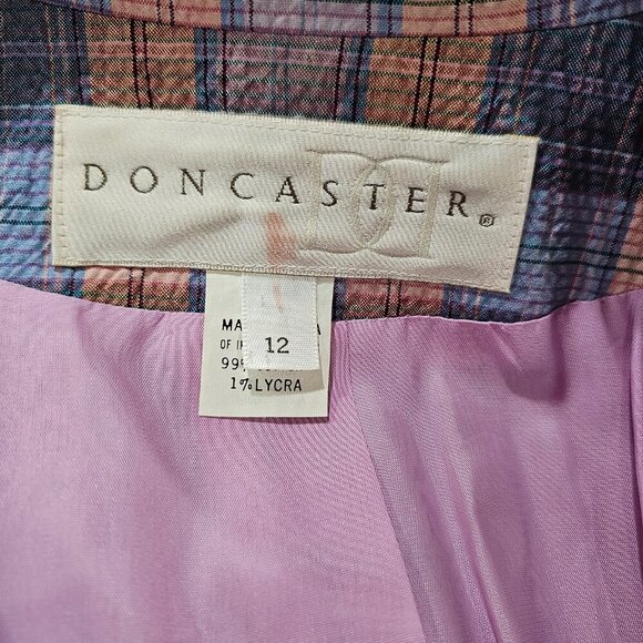 Vintage‎ Women's Doncaster Plaid Seersucker Jacket Size 12 Made in USA - Picture 5 of 9